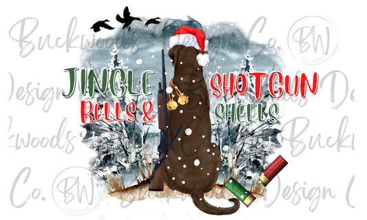 Jingle Bells & Shotgun Shells Hunting Christmas Digital Download PNG