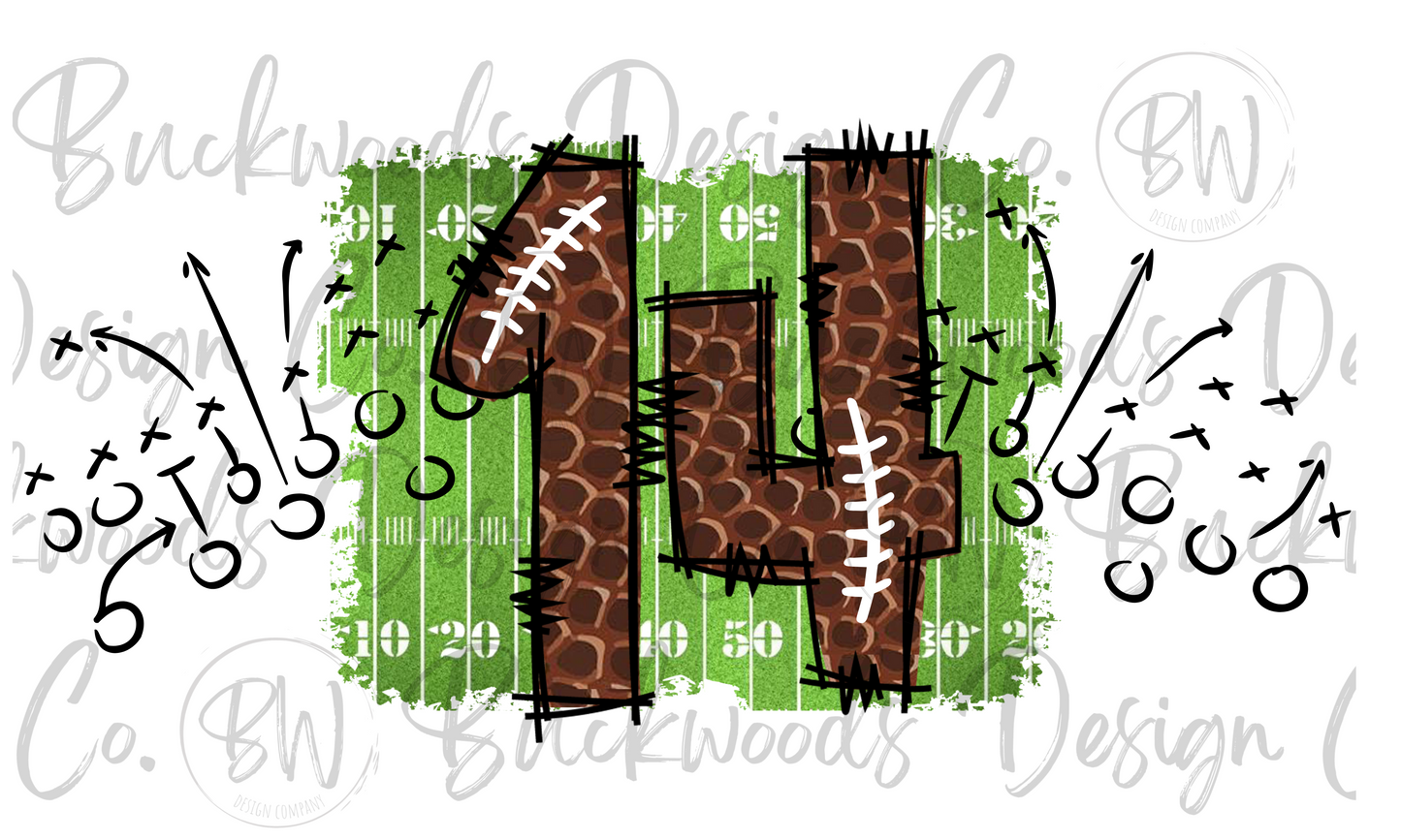 14 Doodle Football Jersey Numbers Football Digital Download PNG