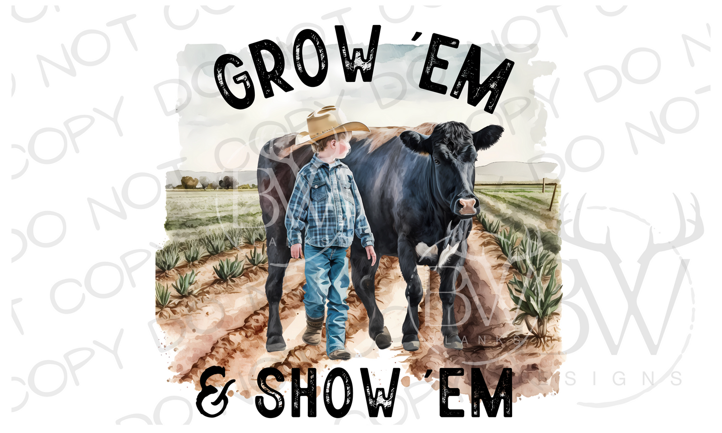 Grow 'Em & Show 'Em Farm Livestock Digital Download PNG