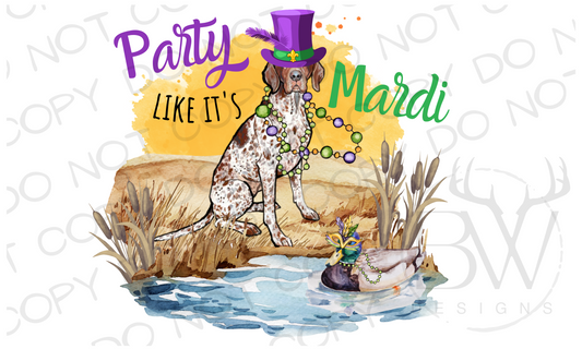 Party Like it's Mardi Duck Hunting Mardi Gras Digital Download PNG