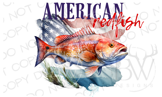 American Redfish Saltwater Fishing Digital Download PNG