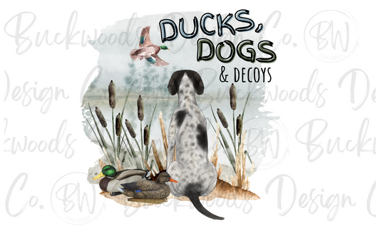 Ducks, Dogs & Decoys Duck Hunting Digital Download PNG