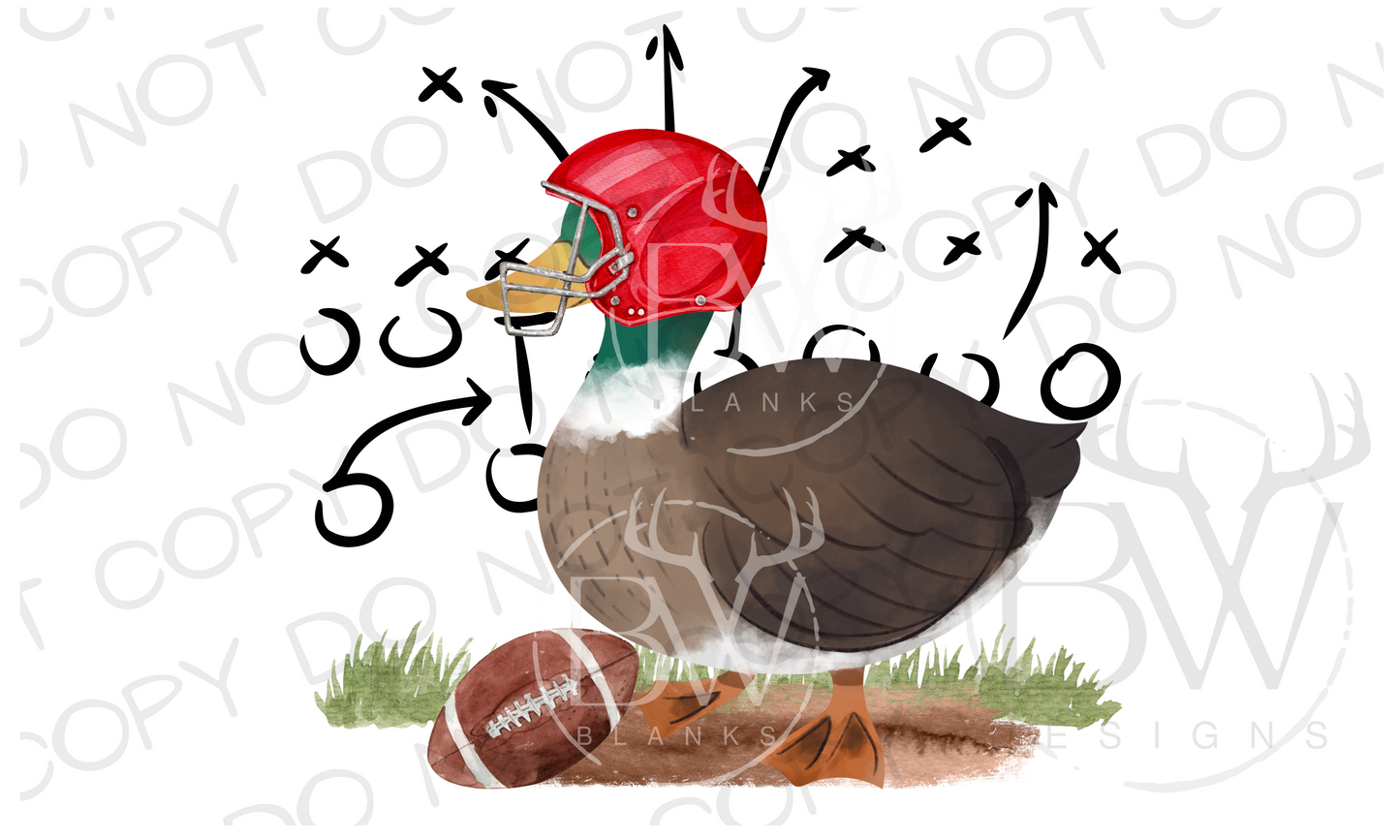 Football Mallard Duck Digital Download PNG