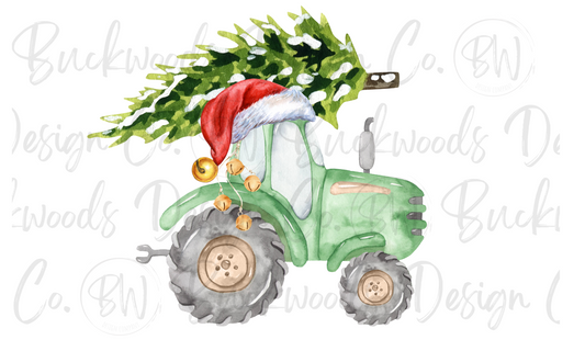 Christmas Tractor Digital Download PNG