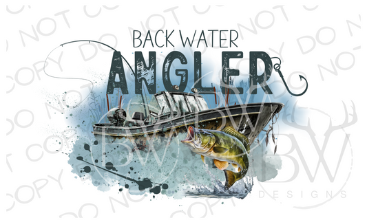 Backwater Angler Fishing Digital Download PNG