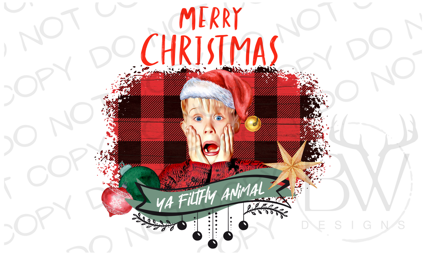 Merry Christmas Ya Filthy Animal Home Alone Digital Download PNG