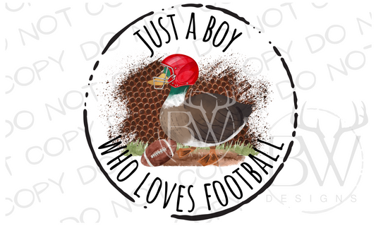 Just A Boy Who Loves Football Mallard Duck Digital Download PNG