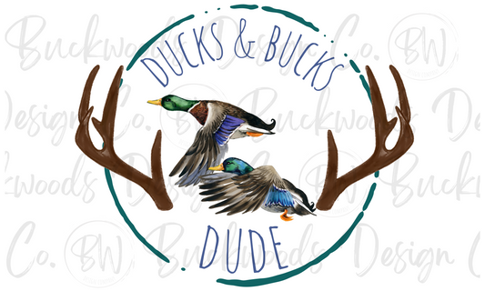 Ducks & Bucks Dude Hunting Digital Download PNG