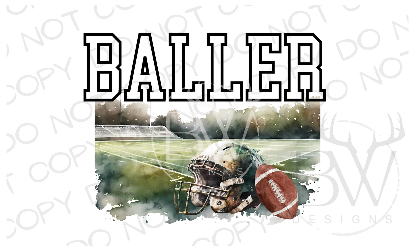 Baller Football Digital Download PNG