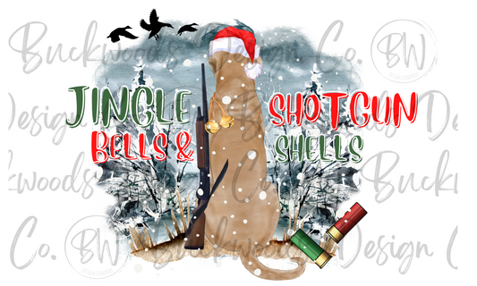 Jingle Bells & Shotgun Shells Hunting Christmas Digital Download PNG