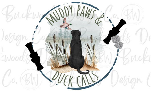 Muddy Paws & Duck Calls Duck Hunting Digital Download PNG