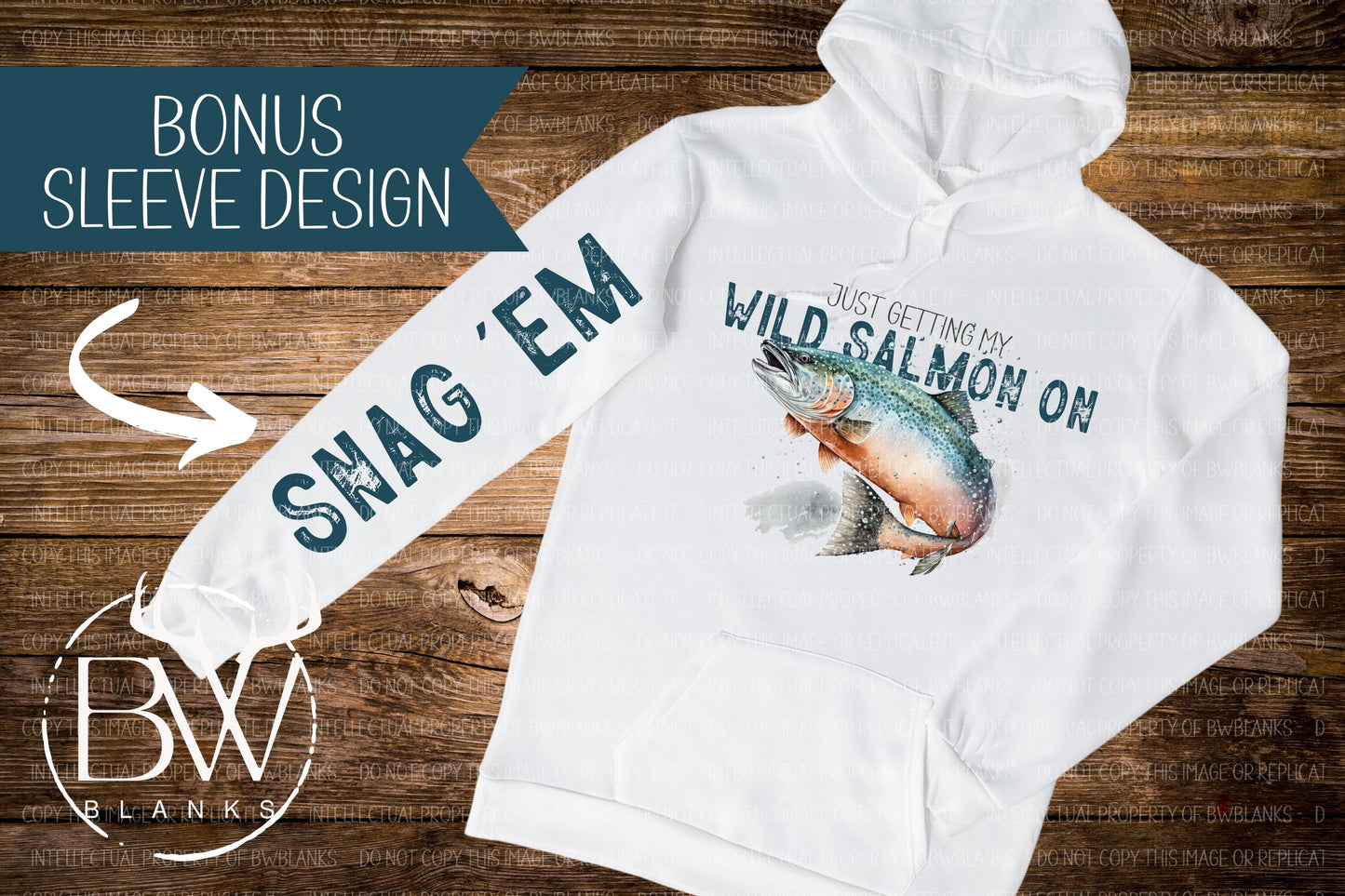 3-Pack Wild Salmon Fishing Digital Download PNG