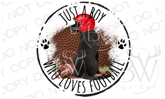 Just A Boy Who Loves Football Hunting Dog Digital Download PNG