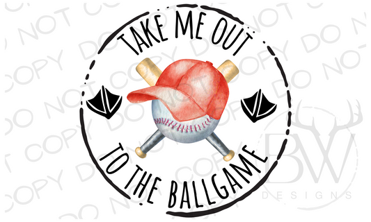 Take Me Out to the Ballgame Baseball Duck Digital Download PNG