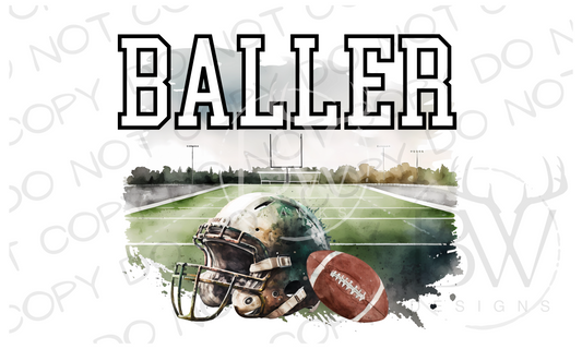 Baller Football Digital Download PNG