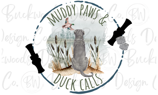 Muddy Paws & Duck Calls Duck Hunting Digital Download PNG