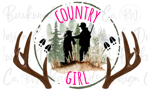 Country Girl Deer Hunting Digital Download PNG