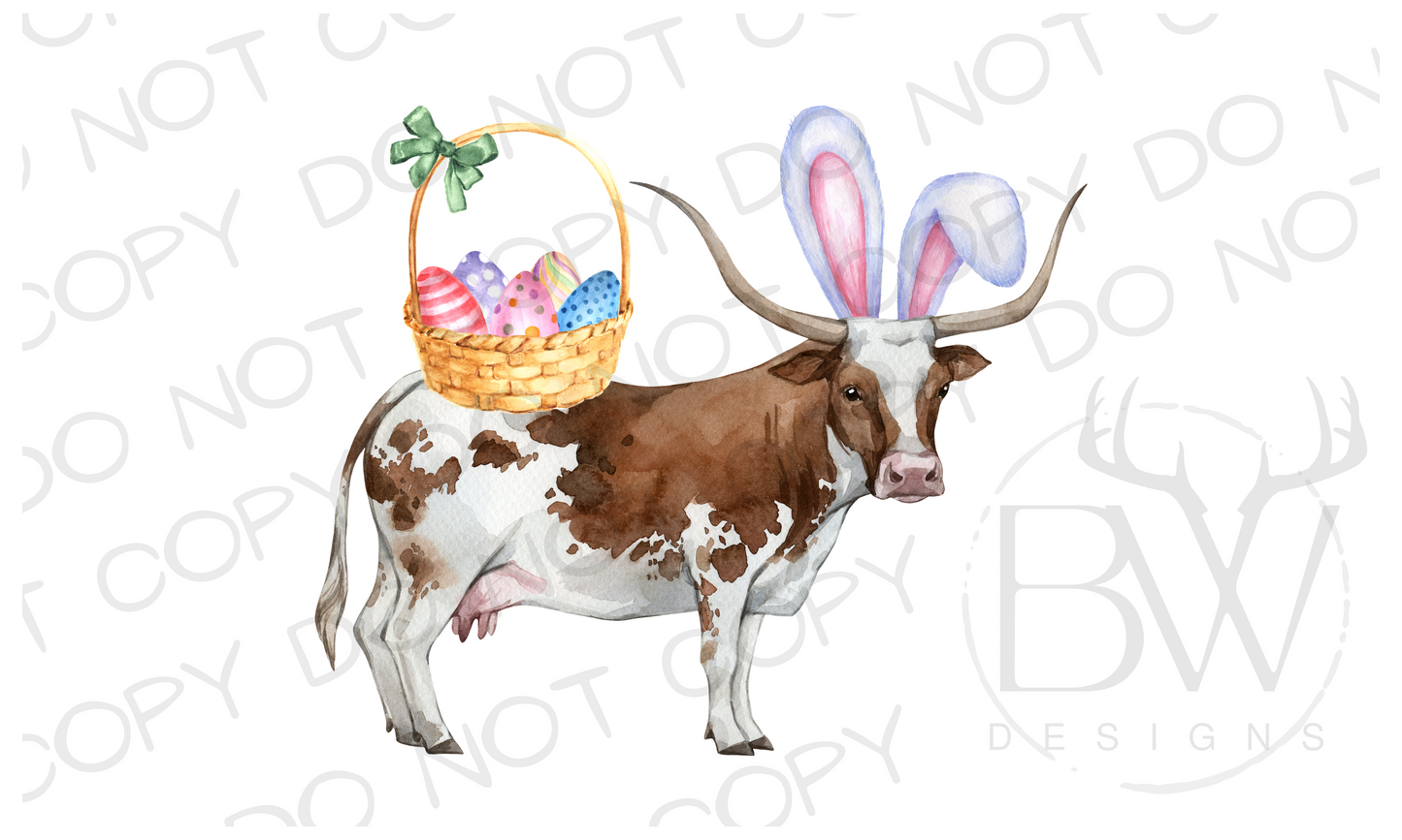 Easter Longhorn Digital Download PNG