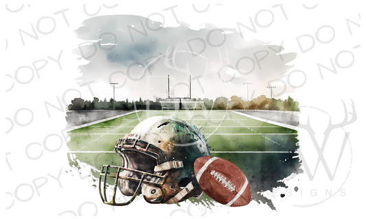 Watercolor Football Field Football Digital Download PNG