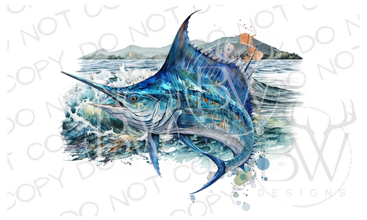 Blue Marlin Fishing Digital Download PNG