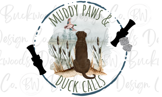 Muddy Paws & Duck Calls Duck Hunting Digital Download PNG