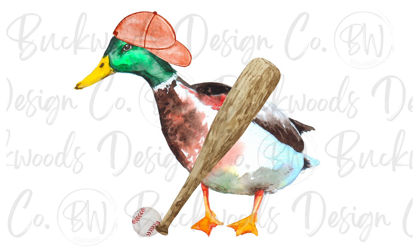 Baseball Mallard Duck Digital Download PNG