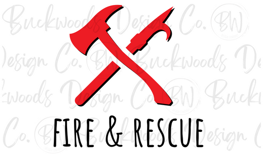 Fire & Rescue Firefighter Digital Download PNG