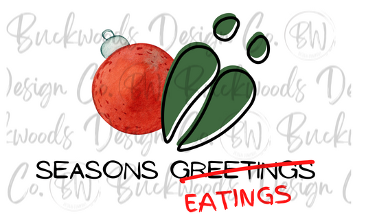 Seasons Eatings Christmas Deer Digital Download PNG