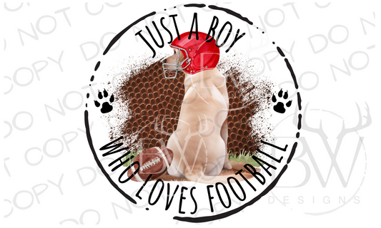 Just A Boy Who Loves Football Hunting Dog Digital Download PNG