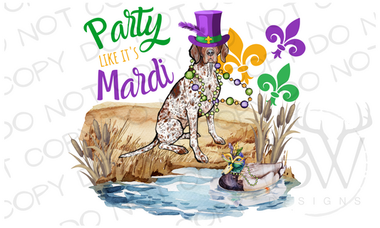 Party Like it's Mardi Duck Hunting Mardi Gras Digital Download PNG