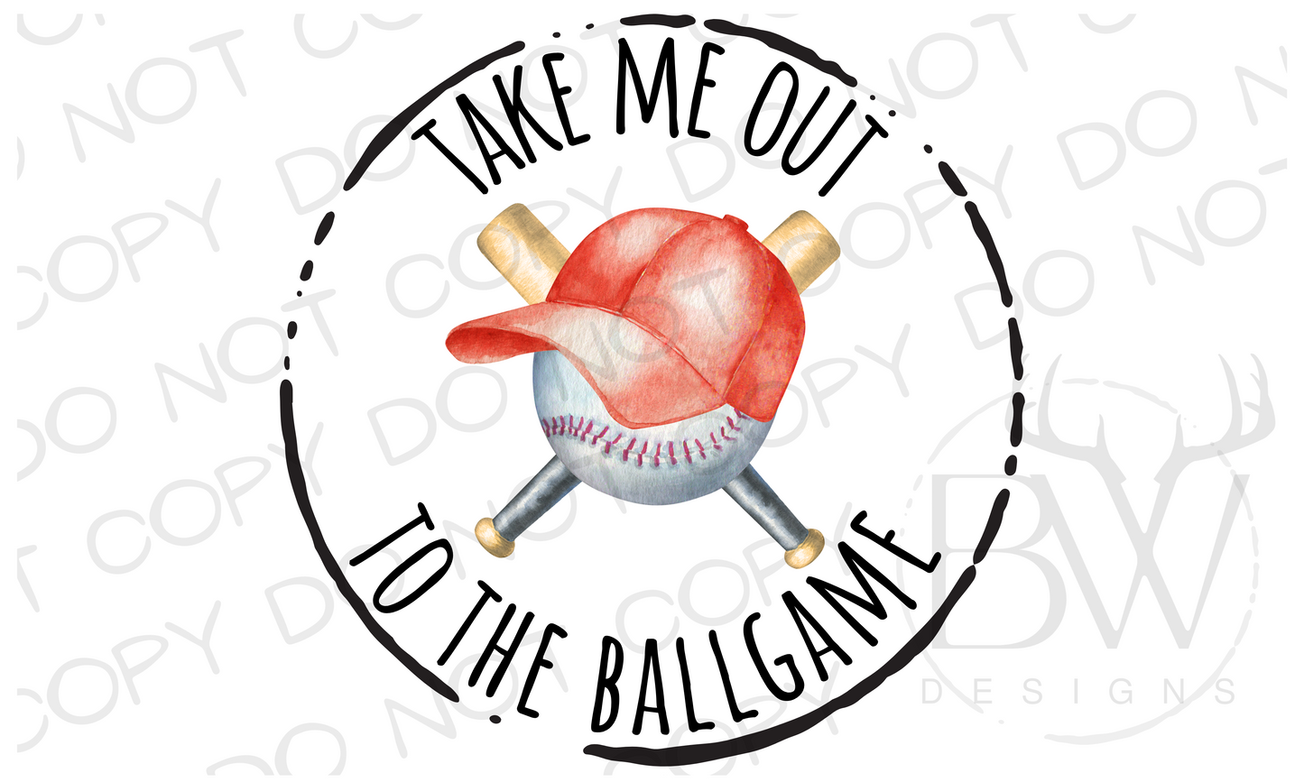 Take Me Out to the Ballgame Baseball Digital Download PNG