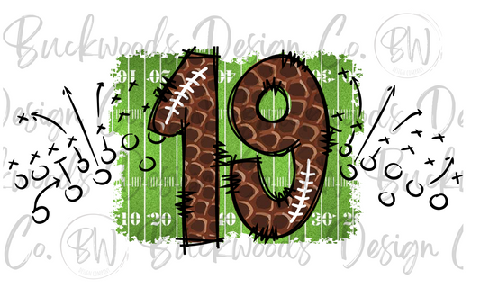 19 Doodle Football Jersey Numbers Football Digital Download PNG