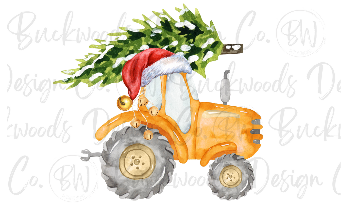 Christmas Tractor Digital Download PNG