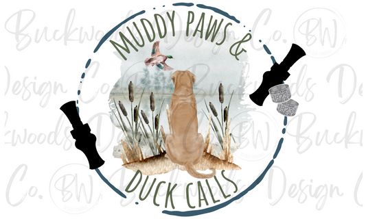 Muddy Paws & Duck Calls Duck Hunting Digital Download PNG