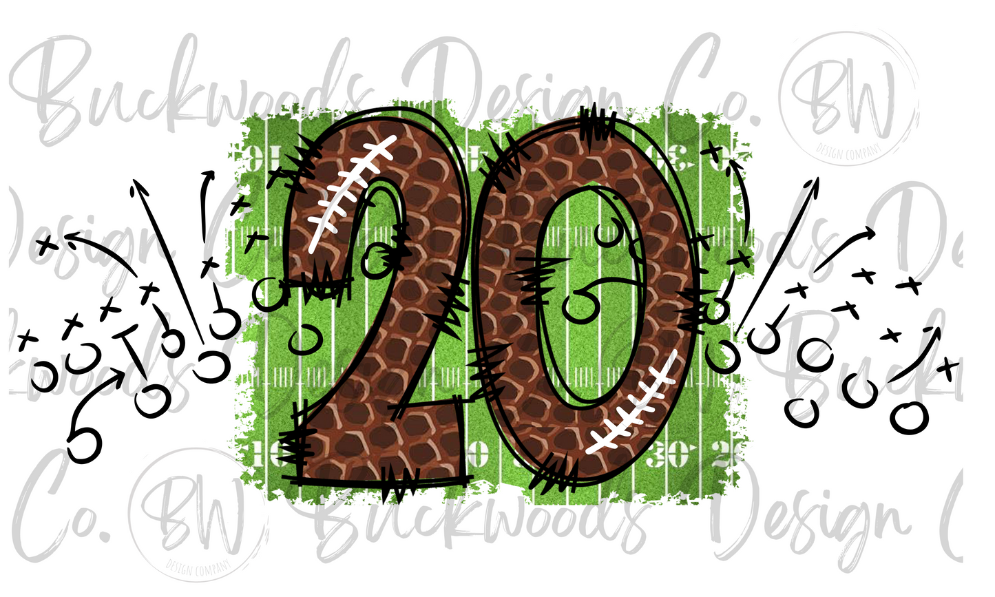 20 Doodle Football Jersey Numbers Football Digital Download PNG