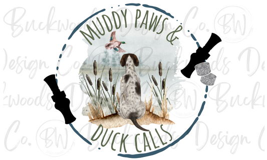 Muddy Paws & Duck Calls Duck Hunting Digital Download PNG