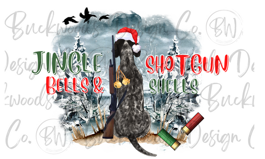 Jingle Bells & Shotgun Shells Hunting Christmas Digital Download PNG