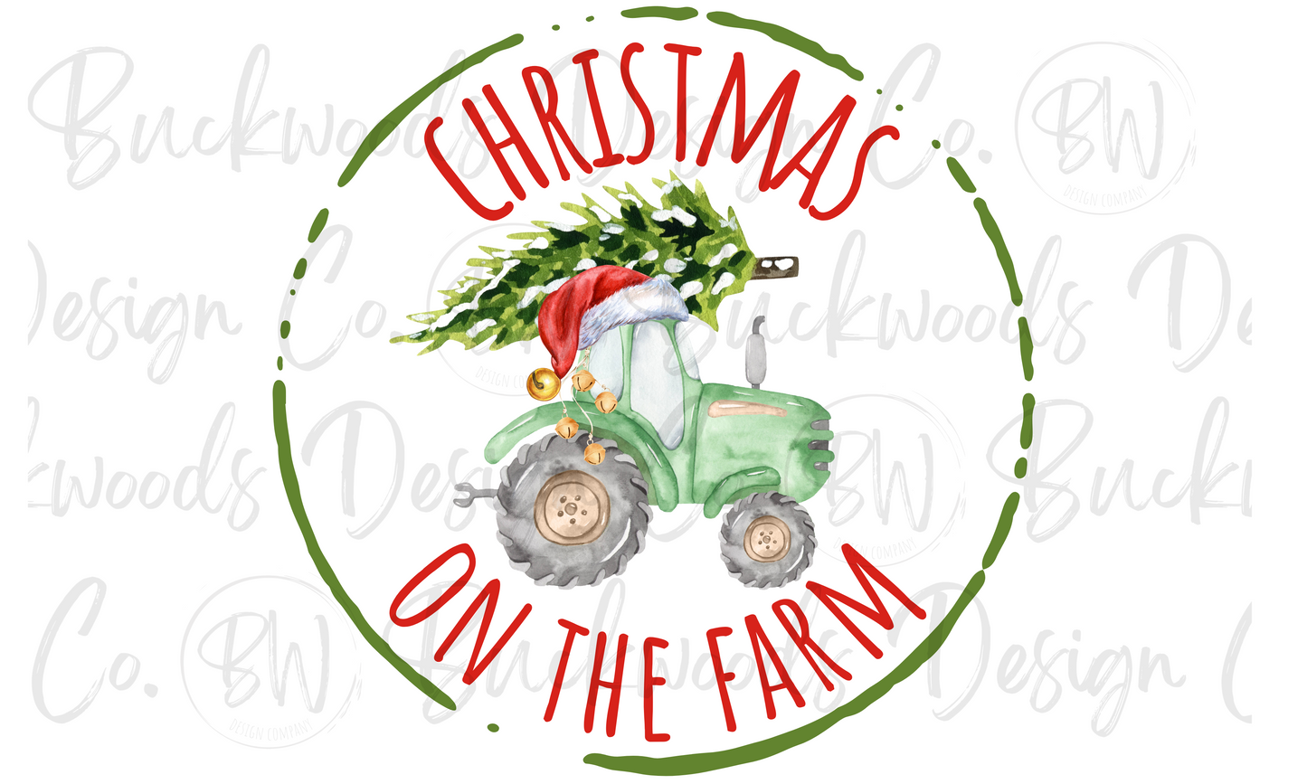 Christmas On The Farm Christmas Tractor Digital Download PNG