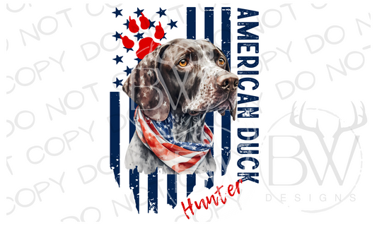 American Duck Hunter German Short-Haired Pointer Hunting Dog Digital Download PNG