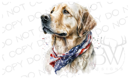 American Golden Retriever Hunting Dog Digital Download PNG