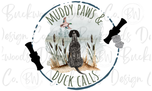 Muddy Paws & Duck Calls Duck Hunting Digital Download PNG