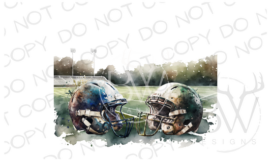 Watercolor Football Field Football Digital Download PNG