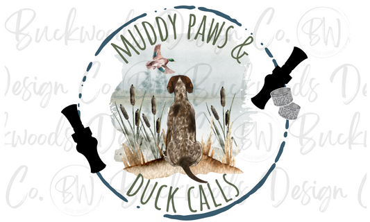 Muddy Paws & Duck Calls Duck Hunting Digital Download PNG