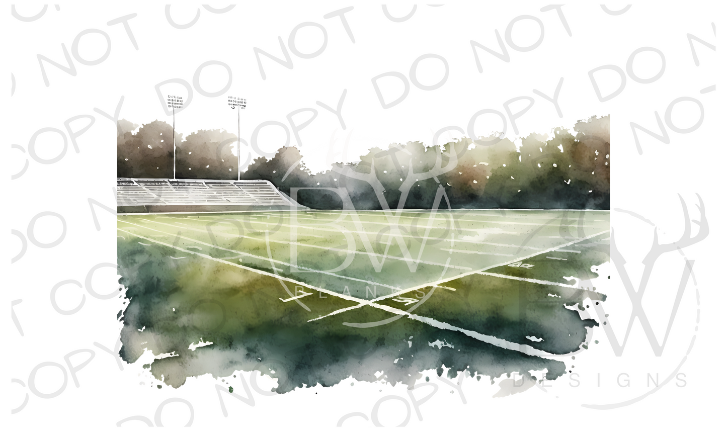 Watercolor Football Field Football Digital Download PNG