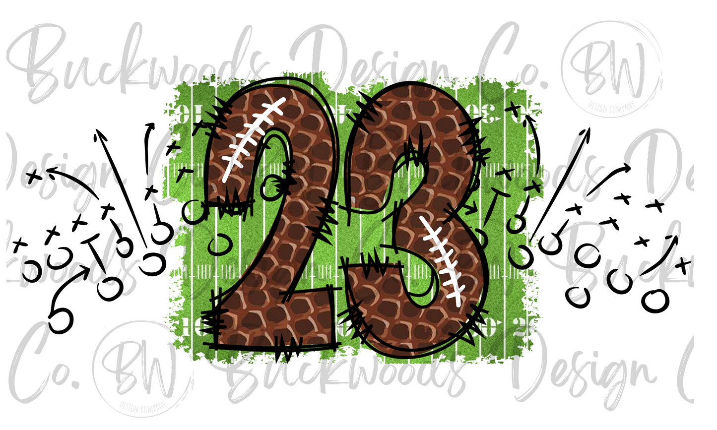 23 Doodle Football Jersey Numbers Football Digital Download PNG