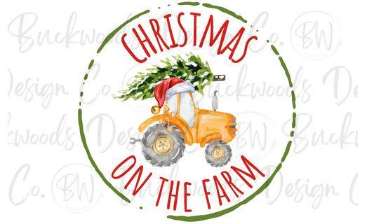 Christmas On The Farm Christmas Tractor Digital Download PNG