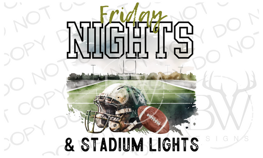 Friday Nights & Stadium Lights Football Digital Download PNG