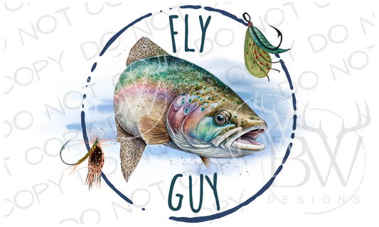 Fly Guy Fly Fishing Digital Download PNG