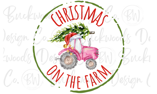 Christmas On The Farm Christmas Tractor Digital Download PNG