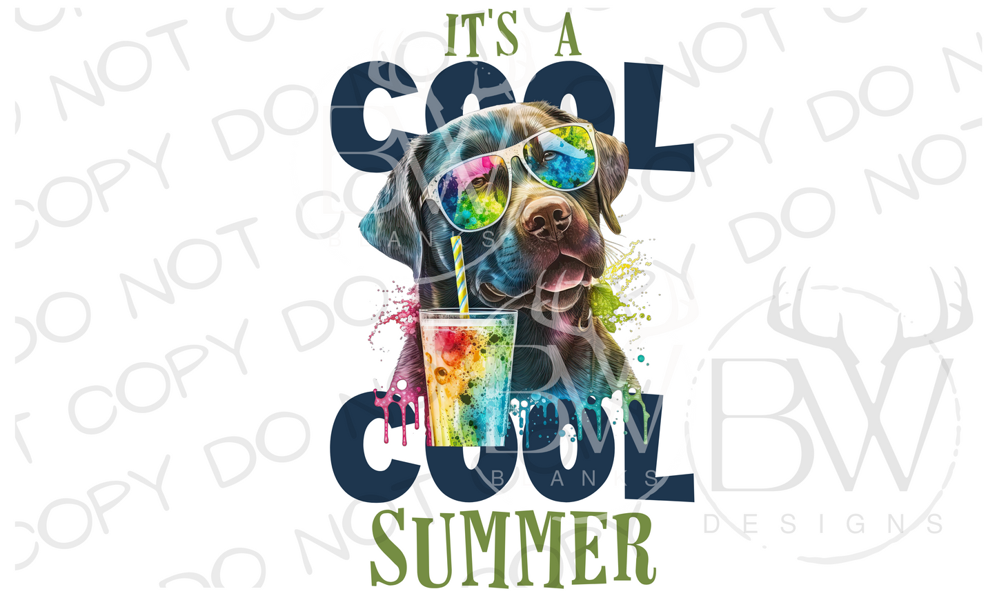 Cool Summer Chocolate Labrador Summer Digital Download PNG